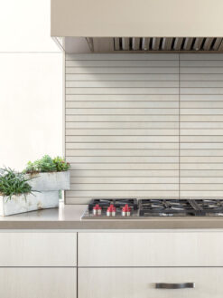 Modern Beige Backsplash Tile with Modern Cabinets