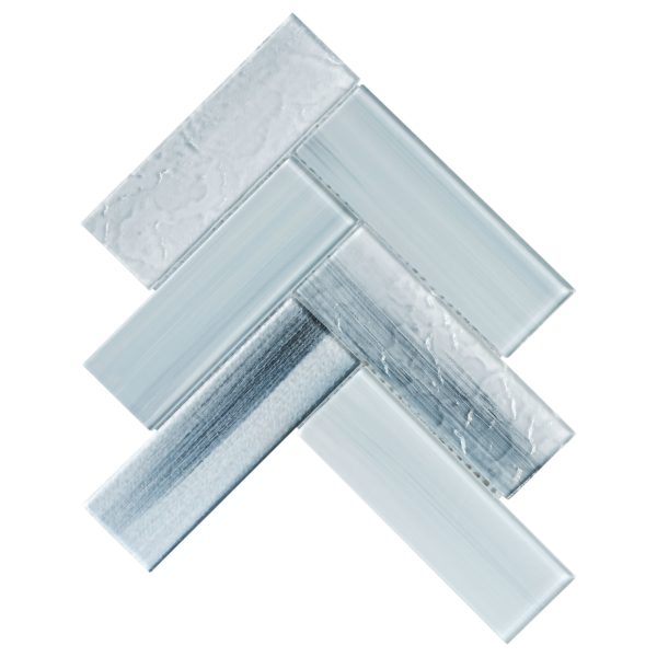 Blue Glass Large Herringbone Mosaic Backsplash Tile BA5507 4