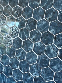 Blue Hexagon Glass Mosaic Backsplash Tile BA5501 2