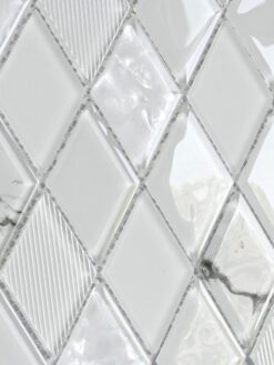 Rhomboid White Glass Mosaic Backsplash Tile BA5502 2