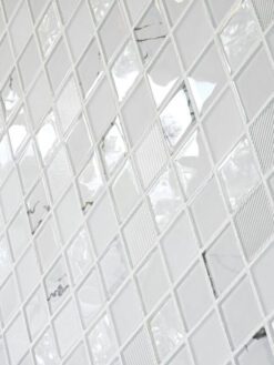 Rhomboid White Glass Mosaic Backsplash Tile BA5502 4