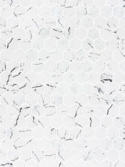 White Hexagon Marble Look Glass Mosaic Backsplash Tile BA5509 2
