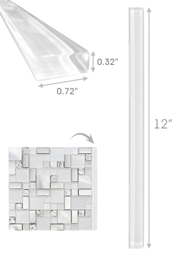Glass White Backsplash Edge Trim