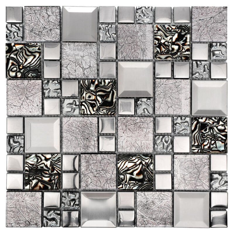 Glass Metal Brown Shell Glass Backsplash Tile BA62013 1
