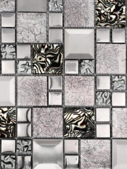 Glass Metal Brown Shell Glass Backsplash Tile BA62013 3