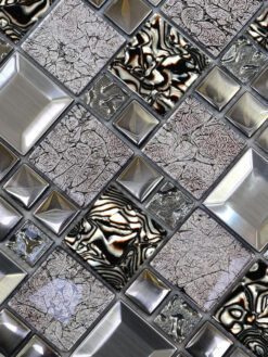 Glass Metal Brown Shell Glass Backsplash Tile BA62013 4