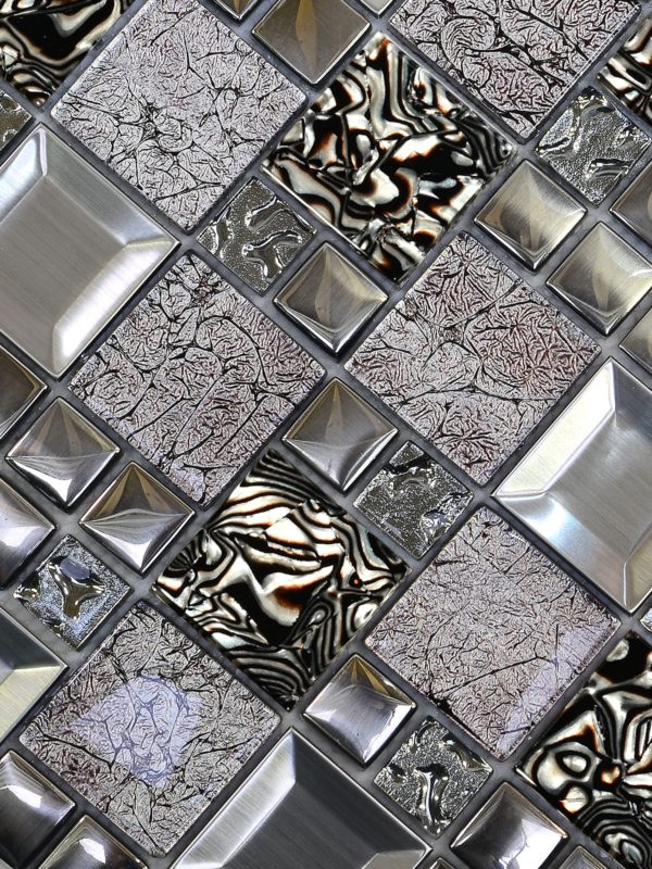 Glass Metal Brown Shell Glass Backsplash Tile BA62013 4
