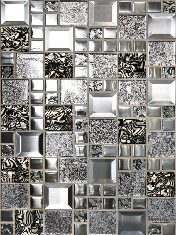 Glass Metal Brown Shell Glass Backsplash Tile BA62013 5