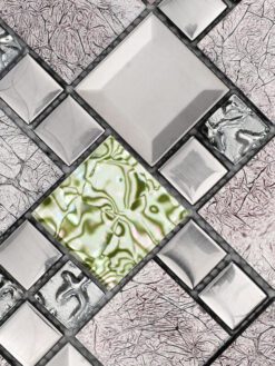 Glass Metal Green Shell Glass Backsplash Tile BA62012 2