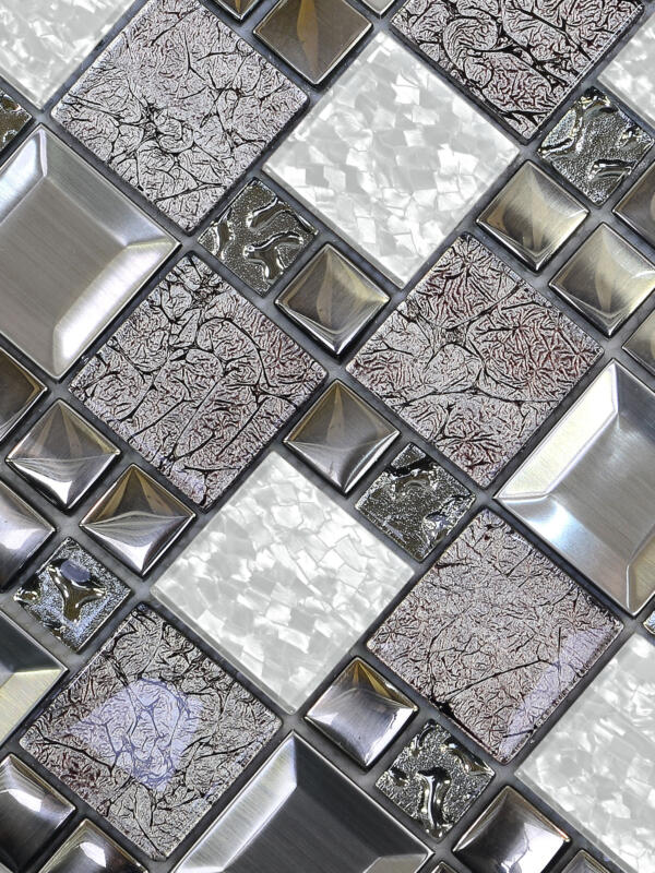 Glass Metal White Shell Glass Backsplash Tile BA62014 4