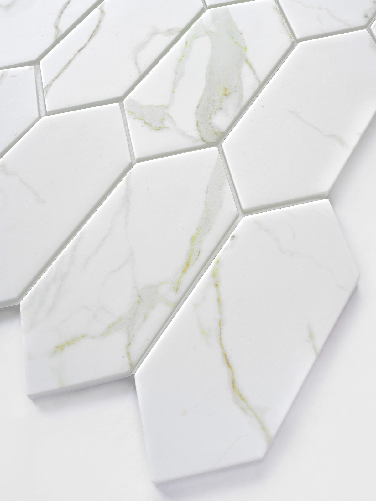 Glass Calacatta Gold Marble Look Mosaic Backsplash Tile BA6702 6