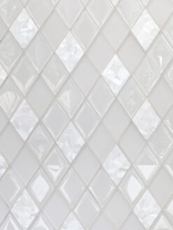 White Glass Shell Diamond Backsplash Tile BA6706 3
