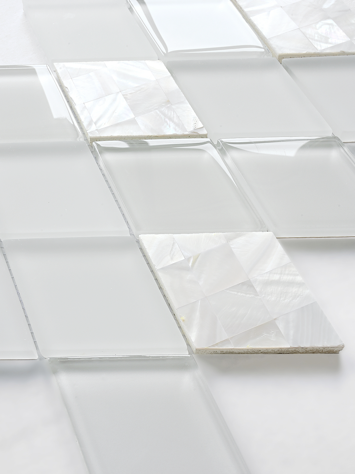White Glass Shell Diamond Mosaic Backsplash Tile BA6706 5