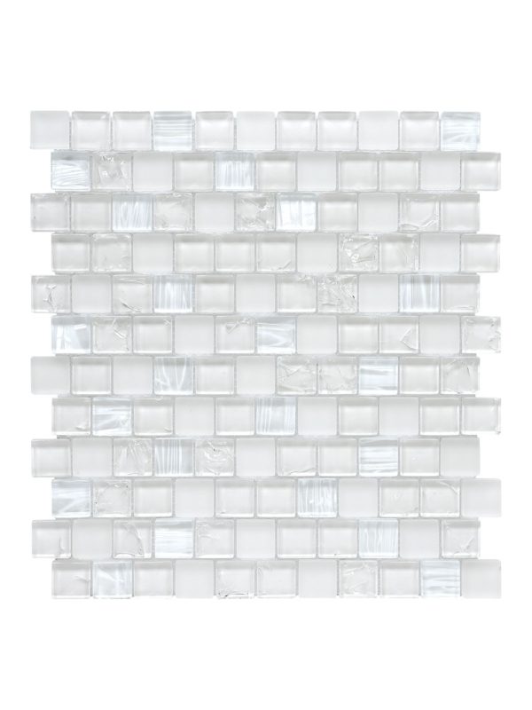 White Shell and Crackle Glass Mosaic Backsplash Tile BA6705 2