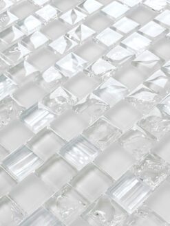 White Shell and Crackle Glass Mosaic Backsplash Tile BA6705 5