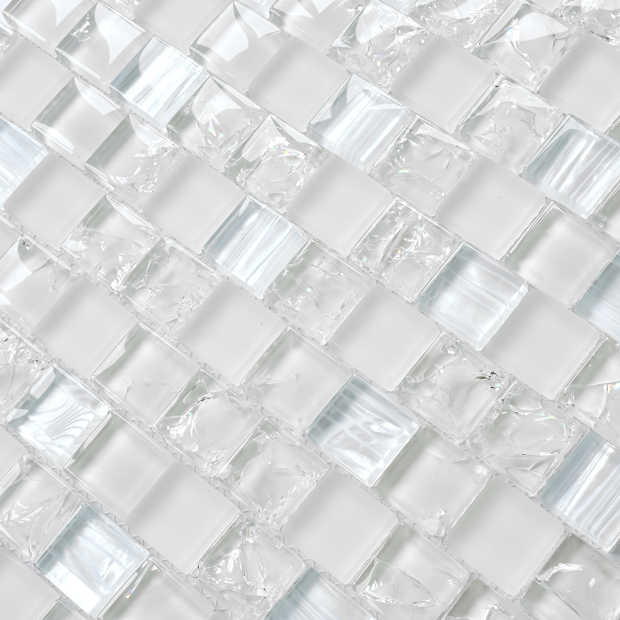 White Shell and Crackle Glass Mosaic Backsplash Tile BA6705 7
