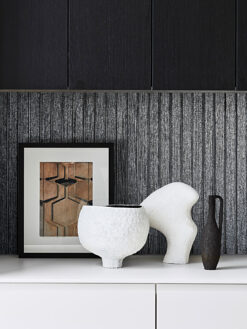 Black Kitchen Shimmery Black Glass Modern Backsplash Tile BA8021