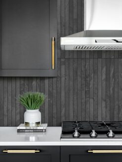 Long Black Slate Modern Kitchen Backsplash Tile BA1081