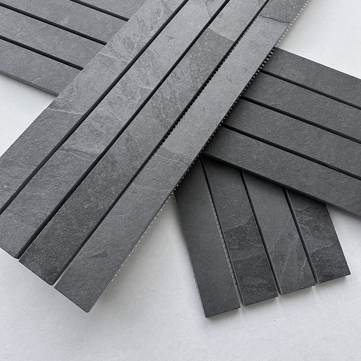 Long Black Slate Modern Kitchen Backsplash Tile BA1081 7