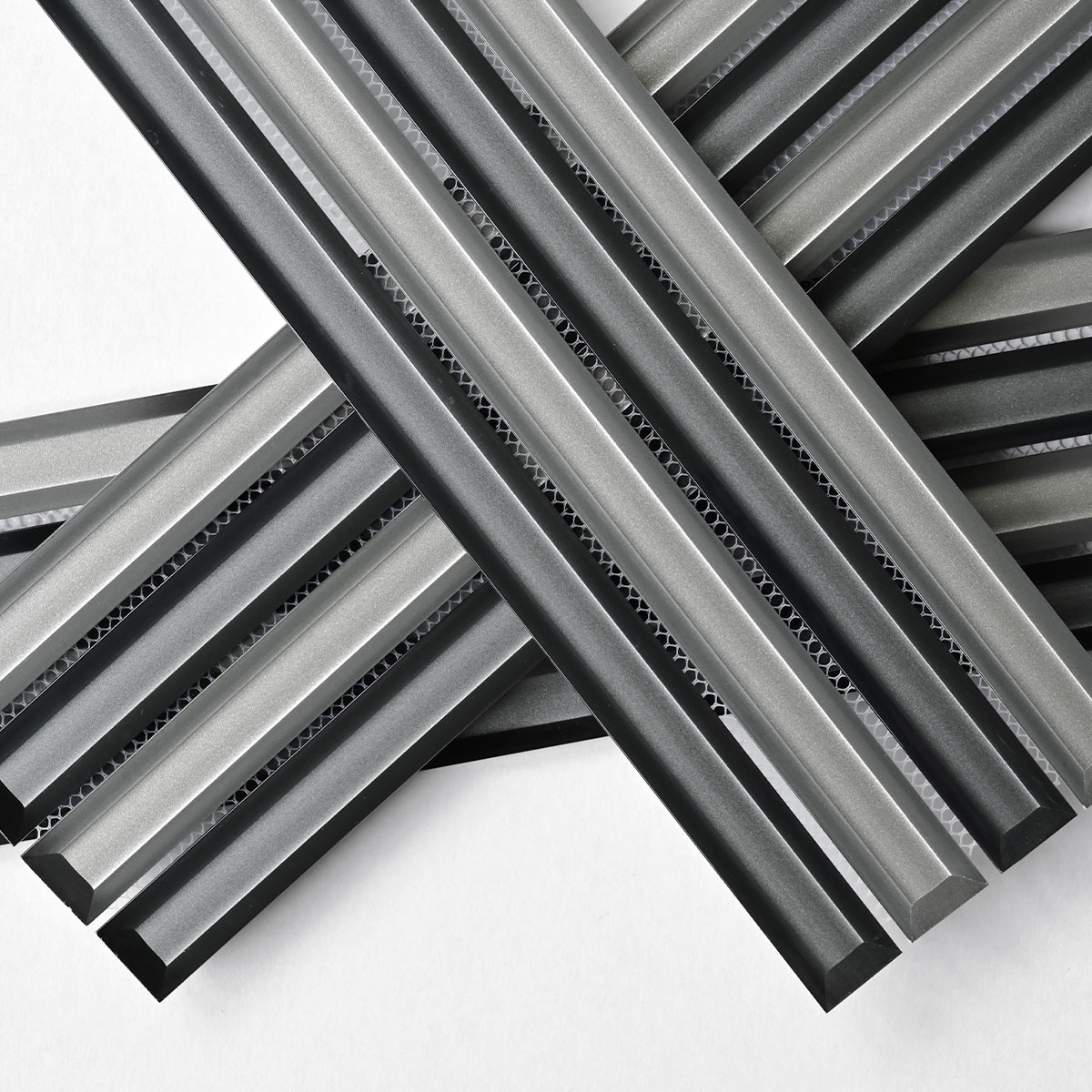 Modern Gray and Black Beveled Metallic Glass Backsplash Tile BA8020 11