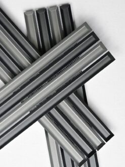Modern Gray and Black Beveled Metallic Glass Backsplash Tile BA8020 4