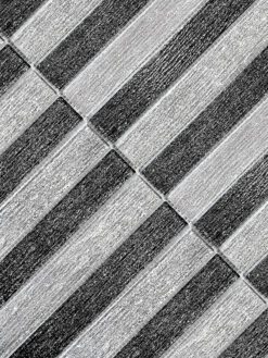 Shimmery Textured Black and White Glass Backsplash Tile BA8024 5