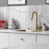 Shimmery White Glass Modern Backsplash Tile BA8022