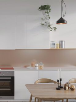 Modern White Kitchen Copper Metal Groutless Backsplash Tile BA8801
