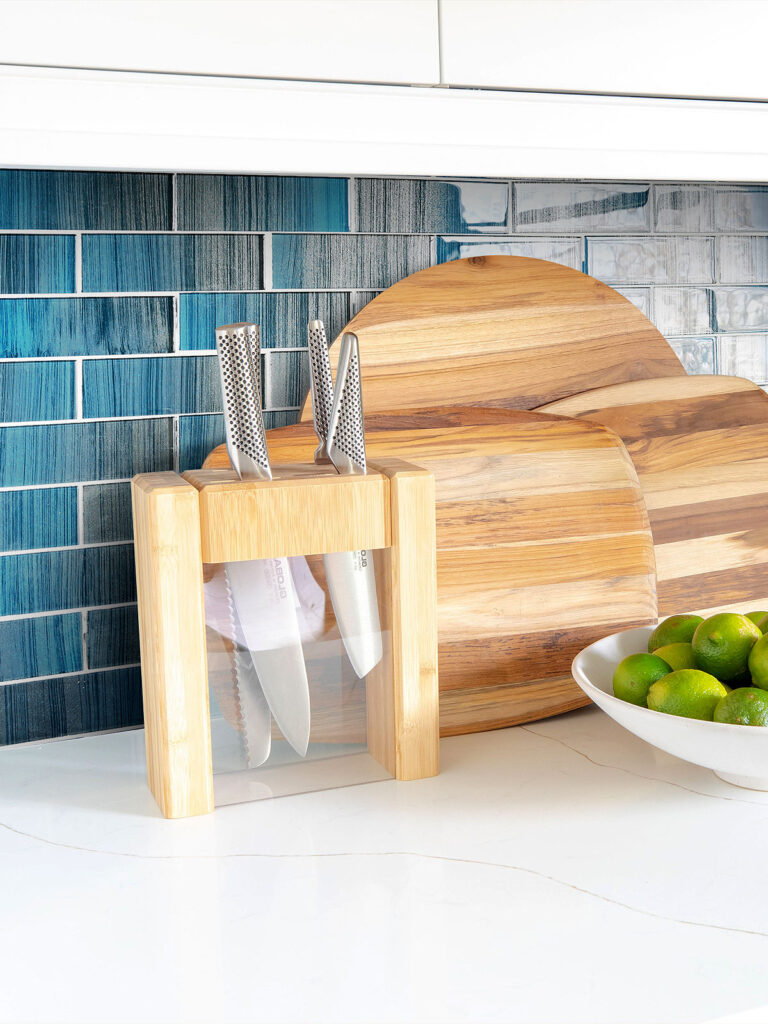 Blue Gray Metallic Look Glass Subway Backsplash Tile