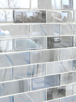 Blue Glass with Sparkle Design Subway Backsplash Tile 4 BA8010