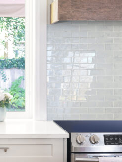 White Cabinet Countertop Glitter Design Backsplash Tile BA8001