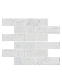 White Color Gray Veins Sparkle Glitter Design Backsplash Tile 1 BA8001