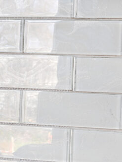 White Color Gray Veins Sparkle Glitter Design Backsplash Tile 5 BA8001