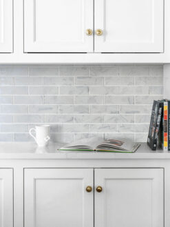 White Kitchen Glitter Design Backsplash Tile BA8001