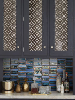 Dark Blue Kitchen Blue Rustic Glass Backsplash Tile BA6204