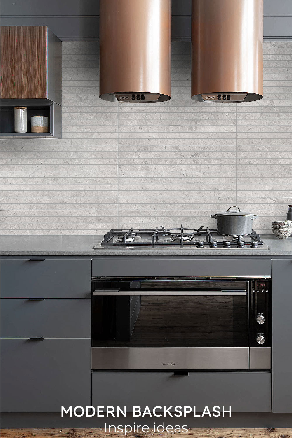 modern backsplash tile gray kitchen cabinet