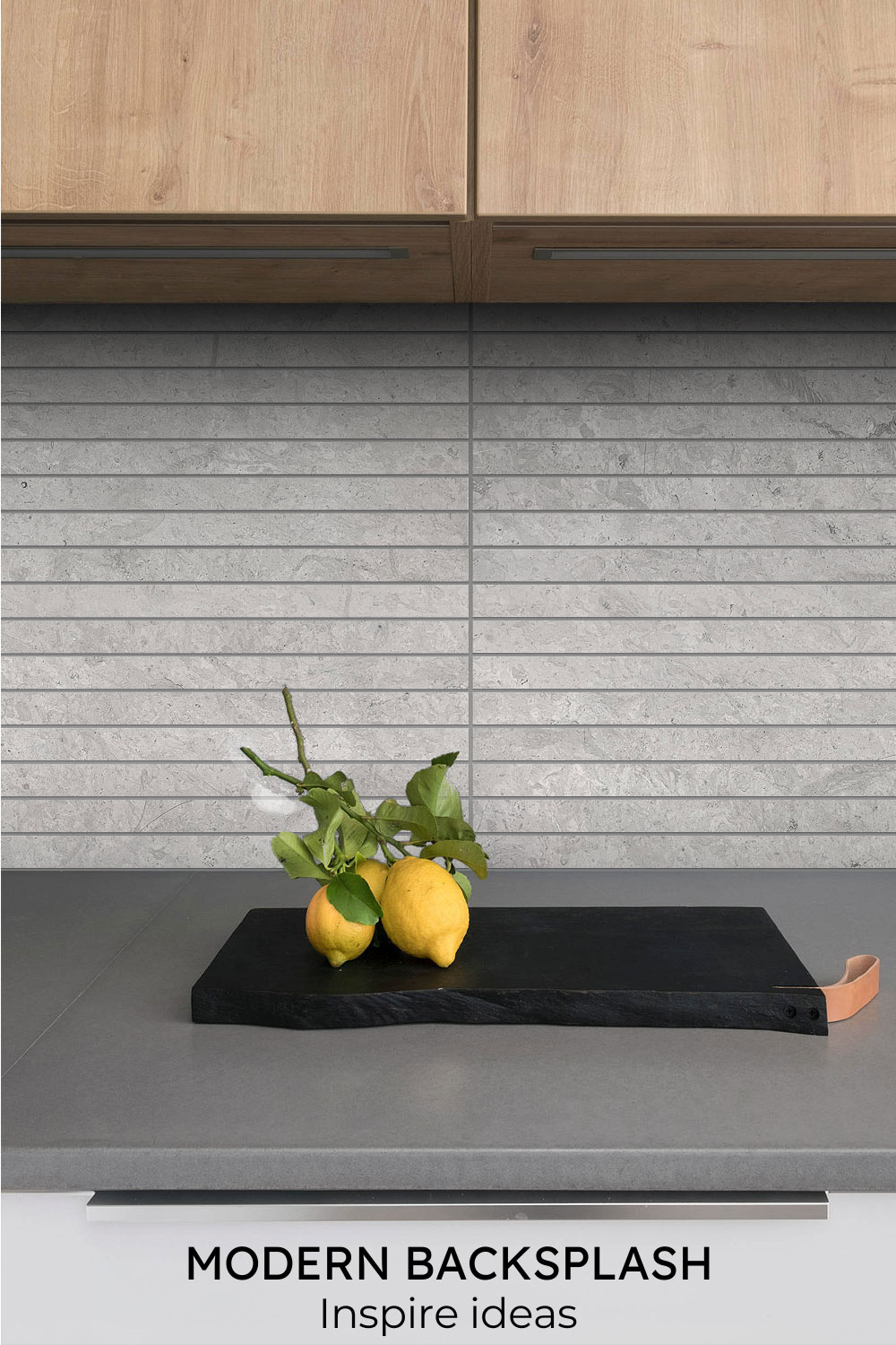 modern backsplash tile gray quartz countertop