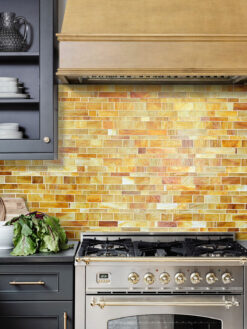 Dark Cabinets Honey Onyx Glass Subway Mosaic Tile BA7017