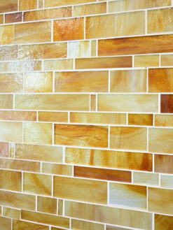 Honey Onyx Glass Subway Hand Cut Artisan Mosaic Tile BA7017 4