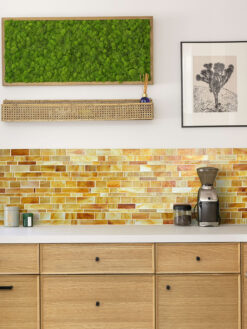 Light Kitchen Honey Onyx Glass Subway Mosaic Tile BA7017