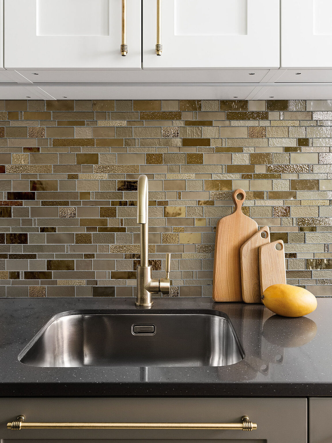 Curated visual reference: Fresh Look at Bronzite Brown Glass Subway Hand Cut Artisan Mosaic Tile