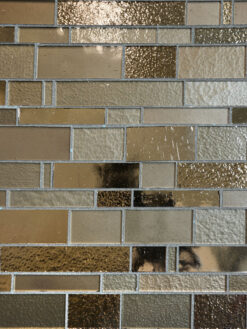 Bronzite Brown Glass Subway Hand Cut Artisan Mosaic Tile BA7019 3