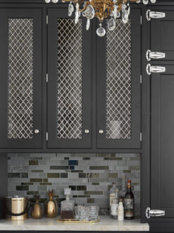 Kitchen Bar with Gray Glass Artisan Mosaic Tile BA7018