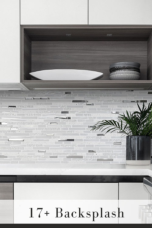 Gray Mosaic Tile Backsplash