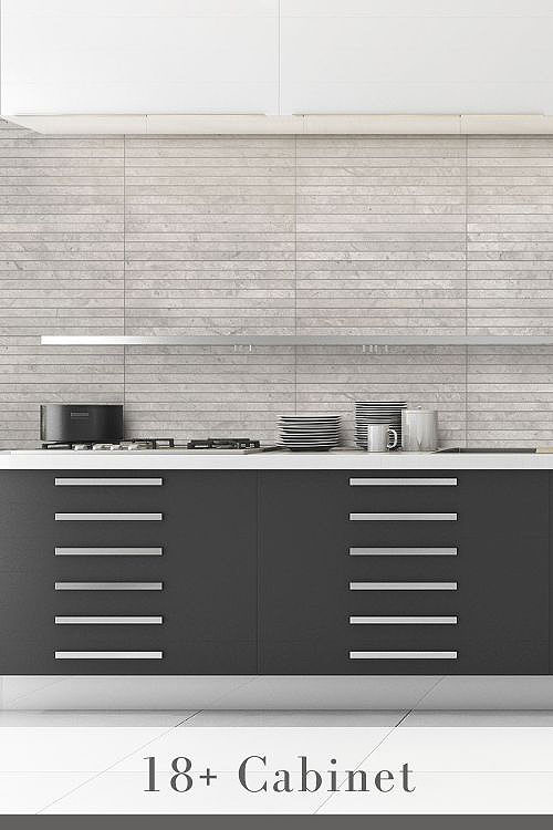 Modern Backsplash for Gray Cabinets